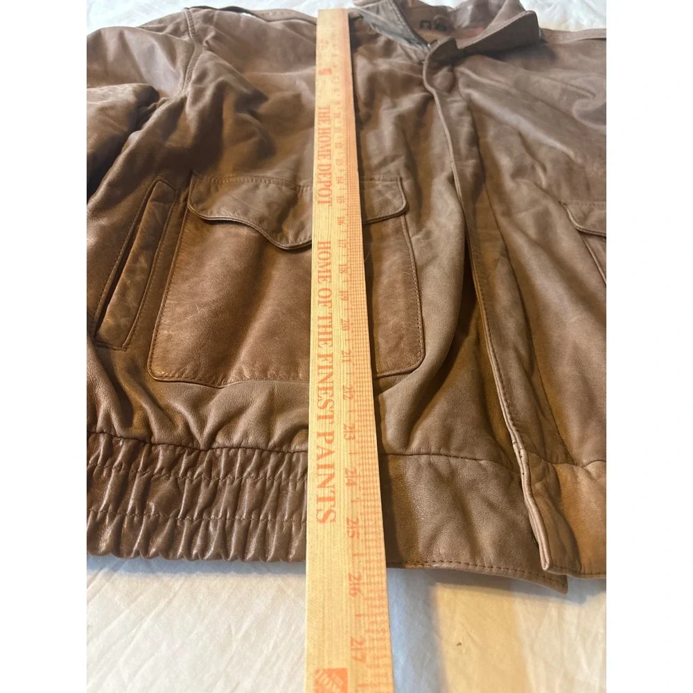 Georgetown Leather Design Bomber Jacket Mens 2X Brown Excellent Vintage Aviator